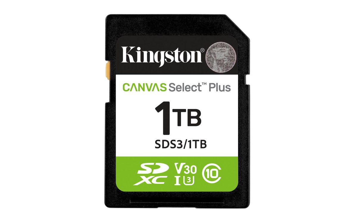 Kingston Canvas Select Plus, 1000 GB, SD, Flash memory class Class 10, UHS-I, U1/U3, Video Class 10/30