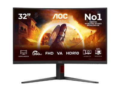 AOC C32G4Z, 32 ", VA, FHD, 16:9, 240 Hz, 0.3 ms, 1920 x 1080 pixels, 300 cd/m², HDMI ports quantity 1, Black
