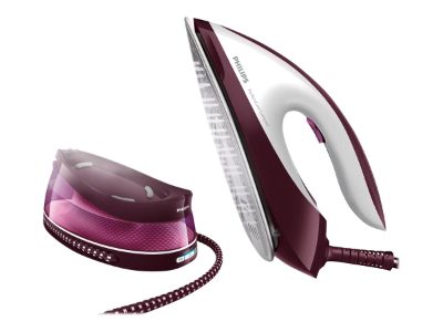 Philips Steam Station, GC7842/40 PerfectCare Compact, 2400 W, 1.5 L, 6.5 bar, Auto power off, Vertical steam function, White/Purple