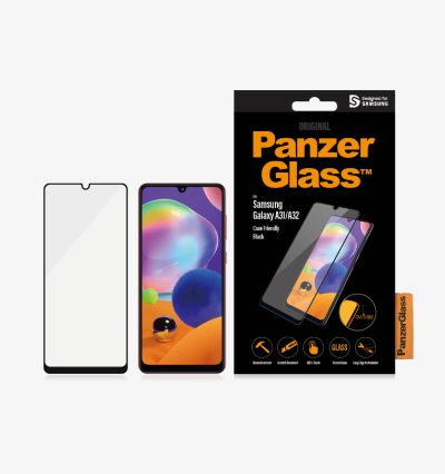 Samsung, Galaxy A31/A32 4G, Glass, Black, Case Friendly