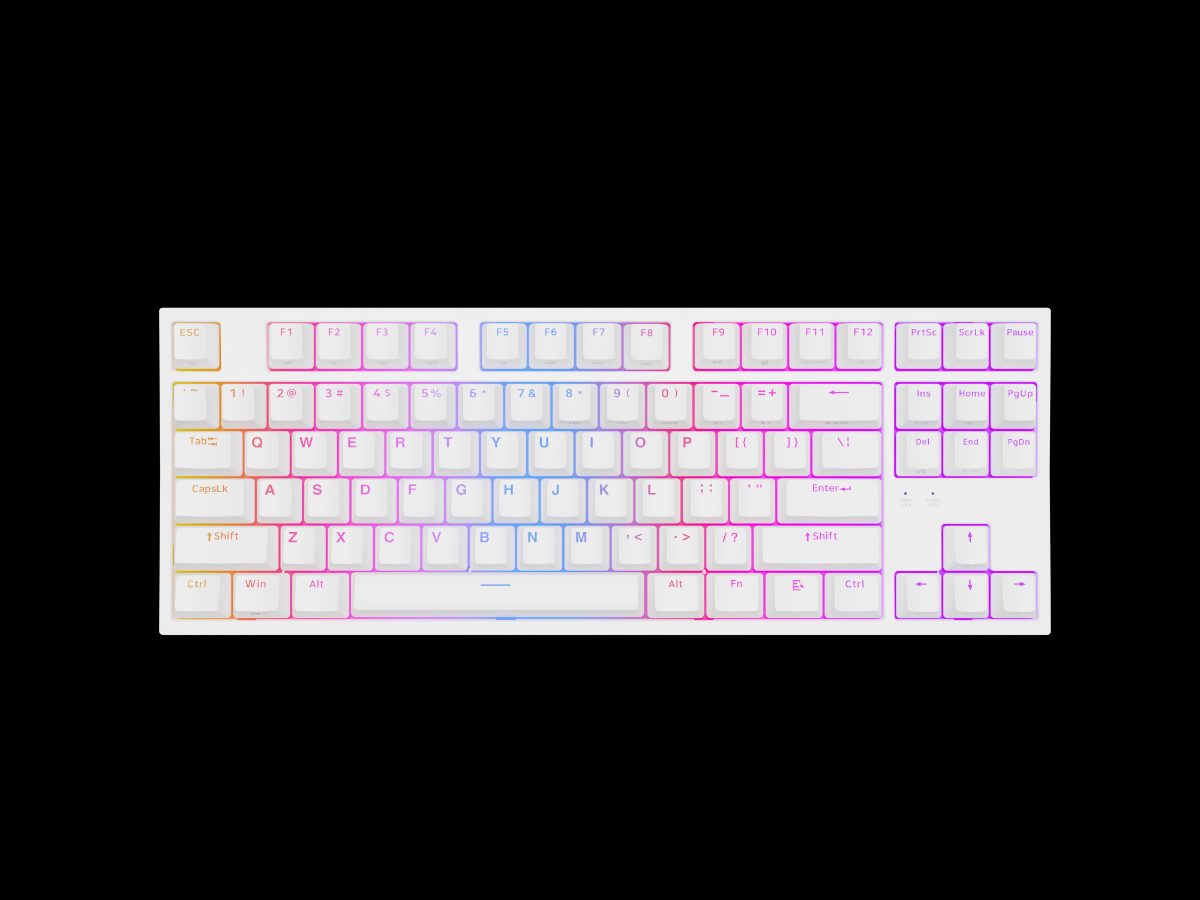 THOR 404 TKL, Mechanical Gaming Keyboard, Wired, US, Gateron Yellow Pro, White, RGB