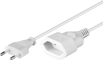 Euro extension, 50509, White Euro male (Type C CEE 7/16), Euro female (Type C CEE 7/16)