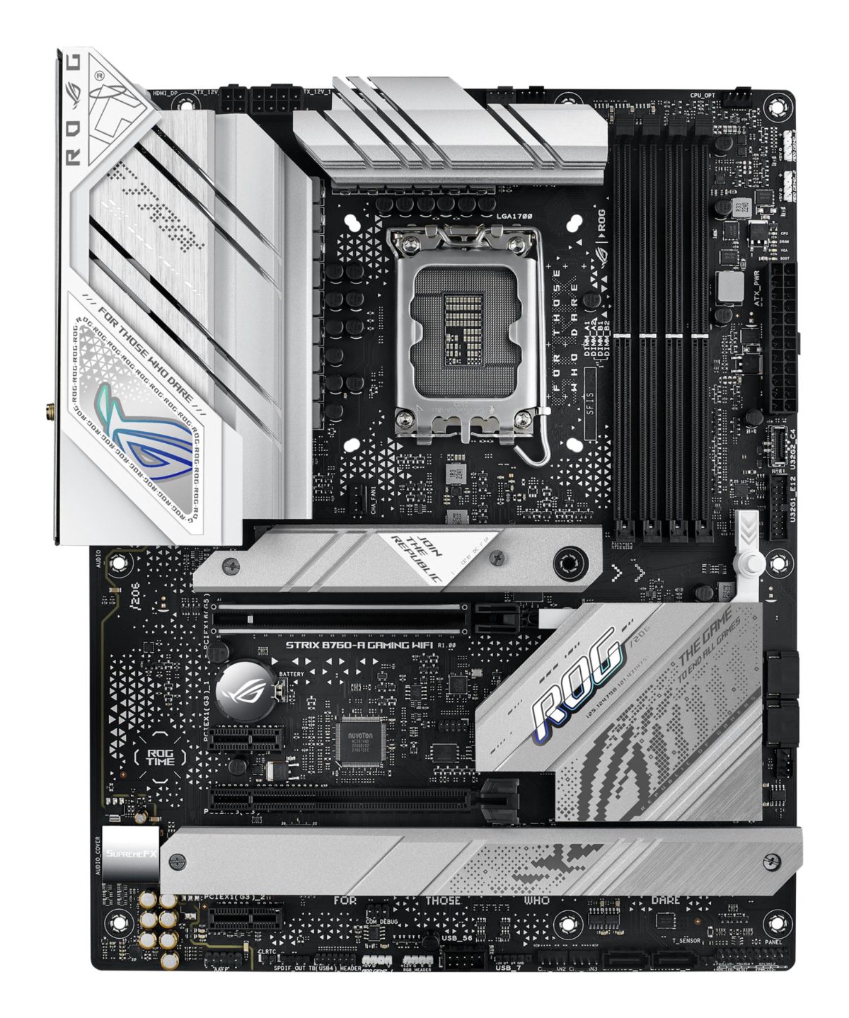 Mainboard, ASUS, Intel B760 Express, LGA1700, ATX, Memory DDR5, Memory slots 4, 2xPCI-Express 3.0 1x, 1xPCI-Express 3.0 16x, 1xPCI-Express 5.0 16x, 3xM.2, 1xHDMI, 1xDisplayPort, 4xUSB 2.0, 3xUSB 3.2, 2xUSB-C, 1xRJ45, 5xAudio port, STRIXB760-AGAMINGWIFI