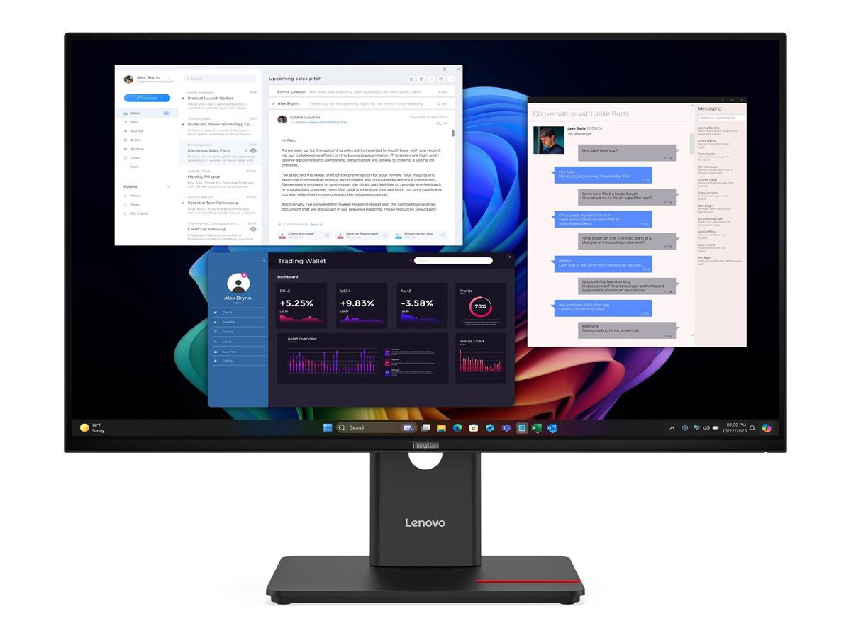 ThinkVision T27UD-40, 27 ", IPS, 16:9, 60 Hz, 4 ms, 3840 x 2160 pixels, 350 cd/m², HDMI ports quantity 1, Eclipse Black, Warranty 36 month(s)
