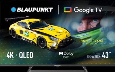 Blaupunkt QLED TV, 43QBG6000S, 43, Smart TV, Google TV, Black