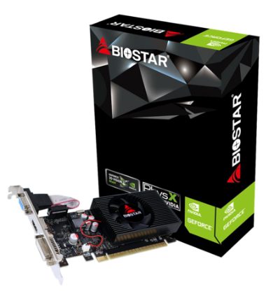Graphics Card, BIOSTAR, NVIDIA GeForce GT 730, 4 GB, DDR3, 128 bit, PCIE 2.0 16x, Memory 1333 MHz, GPU 730 MHz, Single Slot Fansink, 1x15pin D-sub, 1xDVI-D, 1xHDMI, VN7313TH41