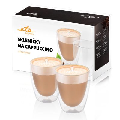 Cappuccino cups, ETA418193010, For cappuccino coffee, 2 pc(s), Dishwasher proof, Glass