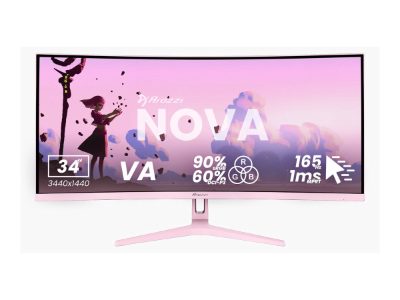 Nova, 34 ", VA, UWQHD, 21:9, 165 Hz, 1 ms, 3440 x 1440 pixels, 350 cd/m², HDMI ports quantity 2, Pink