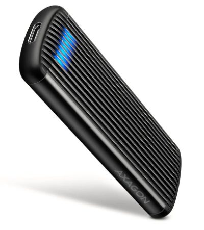 AXAGON USB-C 10Gbps M.2 NVMe SSD Enclosure, Screwless, RIBBED Aluminum, EEM2-SC