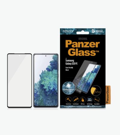Samsung, Galaxy S20 FE CF, Glass, Black, Works with face recognition and is compatible with the in-screen fingerprint reader; Case Friendly, Clear Screen Protector