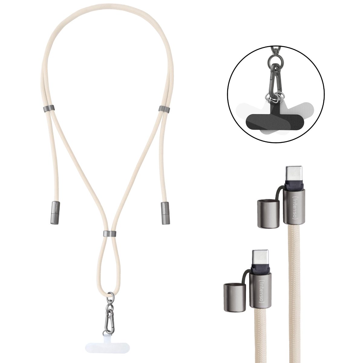 CABLE USB-C TO USB-C 1.65M/LANYARD BEIGE 7991001 INTENSO