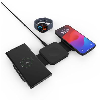 Wireless Foldable Charger 3in1 Flex for Samsung, FIXFLE-SA-BK, Black