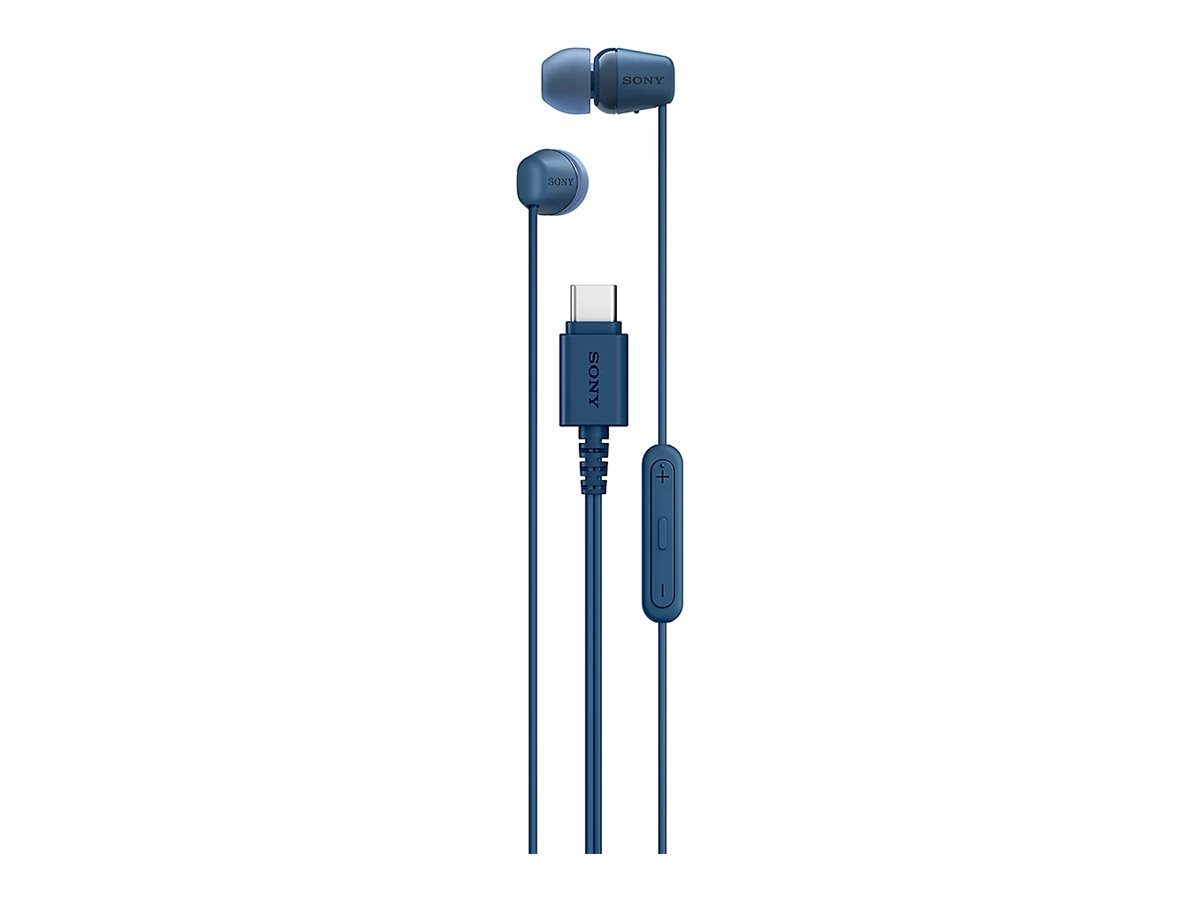 Sony Earbuds, IER‑EX15C, Wired, In-ear, Microphone, Blue