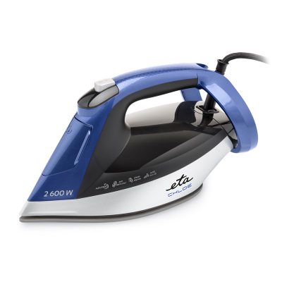 ETA Steam Iron, ETA227690000 Chloe, Steam Iron, 2600 W, Water tank capacity 350 ml, Continuous steam 40 g/min, Silver/Blue