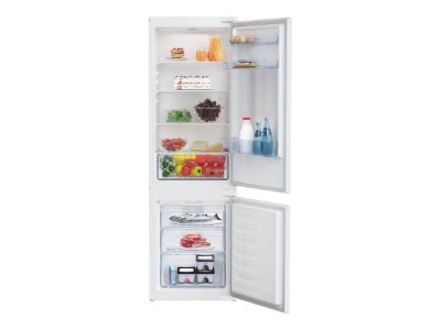 BEKO Refrigerator, BCHA275K41SN, Energy efficiency class E, Built-in, Combi, Height 177.5 cm, No Frost system, Fridge net capacity 193 L, Freezer net capacity 69 L, 38 dB, White