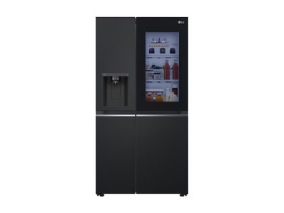 Refrigerator, GSGV81EPLL, LG Energy efficiency class E, Free standing, Height 179 cm, Side by side, No Frost system, Fridge net capacity 416 L, Freezer net capacity 219 L, Display, 36 dB, Matte black