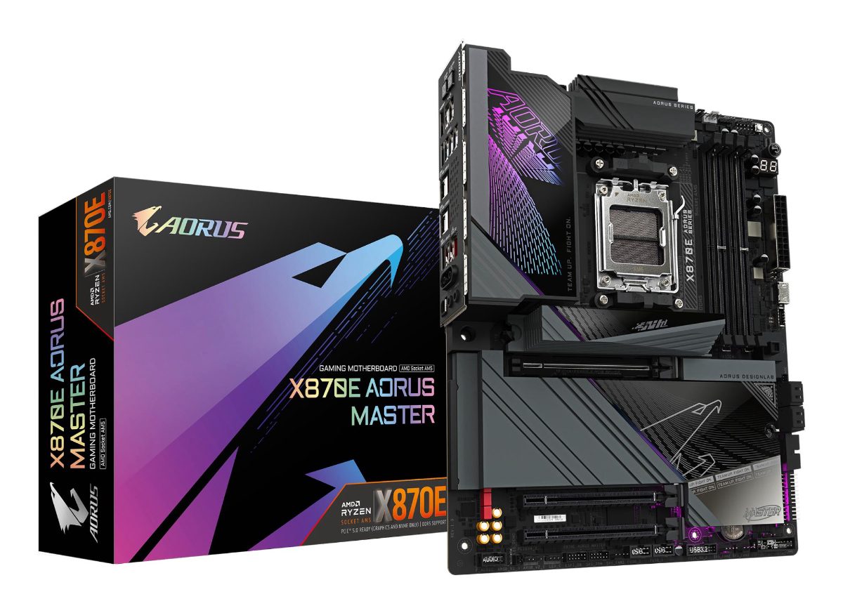 Mainboard, GIGABYTE, AMD X870E, SAM5, ATX, Memory DDR5, Memory slots 4, 1xPCI-Express 3.0 4x, 1xPCI-Express 4.0 4x, 1xPCI-Express 5.0 16x, 4xM.2, 1xHDMI, 2xUSB 2.0, 8xUSB 3.2, 2xUSB-C, 1xOptical S/PDIF, 1xRJ45, 2xAudio port, X870EAORUSMASTER