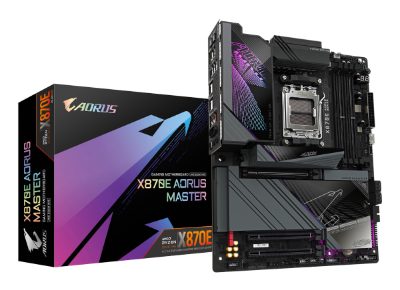 Mainboard, GIGABYTE, AMD X870E, SAM5, ATX, Memory DDR5, Memory slots 4, 1xPCI-Express 3.0 4x, 1xPCI-Express 4.0 4x, 1xPCI-Express 5.0 16x, 4xM.2, 1xHDMI, 2xUSB 2.0, 8xUSB 3.2, 2xUSB-C, 1xOptical S/PDIF, 1xRJ45, 2xAudio port, X870EAORUSMASTER
