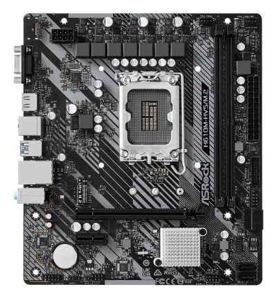 Mainboard, ASROCK, Intel H610, LGA1700, Micro-ATX, Memory DDR4, Memory slots 2, 1xPCI-Express 3.0 1x, 1xPCI-Express 4.0 16x, 1xM.2, 1x15pin D-sub, 1xHDMI, 1xAudio-In, 1xAudio-Out, 1xMicrophone, 4xUSB 2.0, 2xUSB 3.2, 1xPS/2, 1xRJ45, H610M-HVS/M.2R2.0
