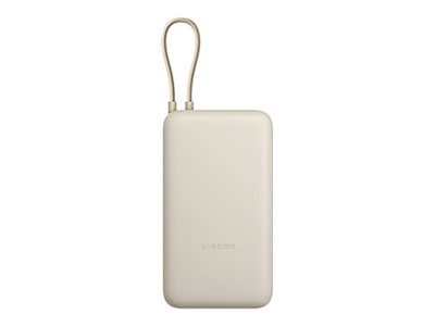 Xiaomi 33W Power Bank (Integrated Cable), 20000 mAh, USB-C/USB-C cable/USB-A, Tan