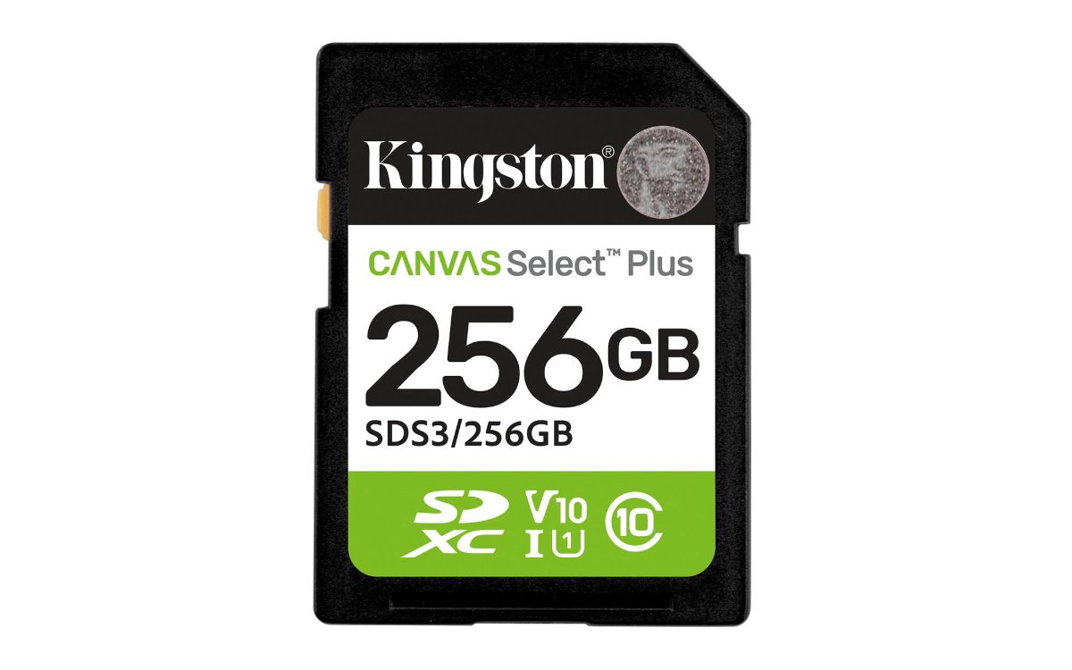 Kingston Canvas Select Plus, 256 GB, SD, Flash memory class Class 10, UHS-I, U1/U3, Video Class 10/30