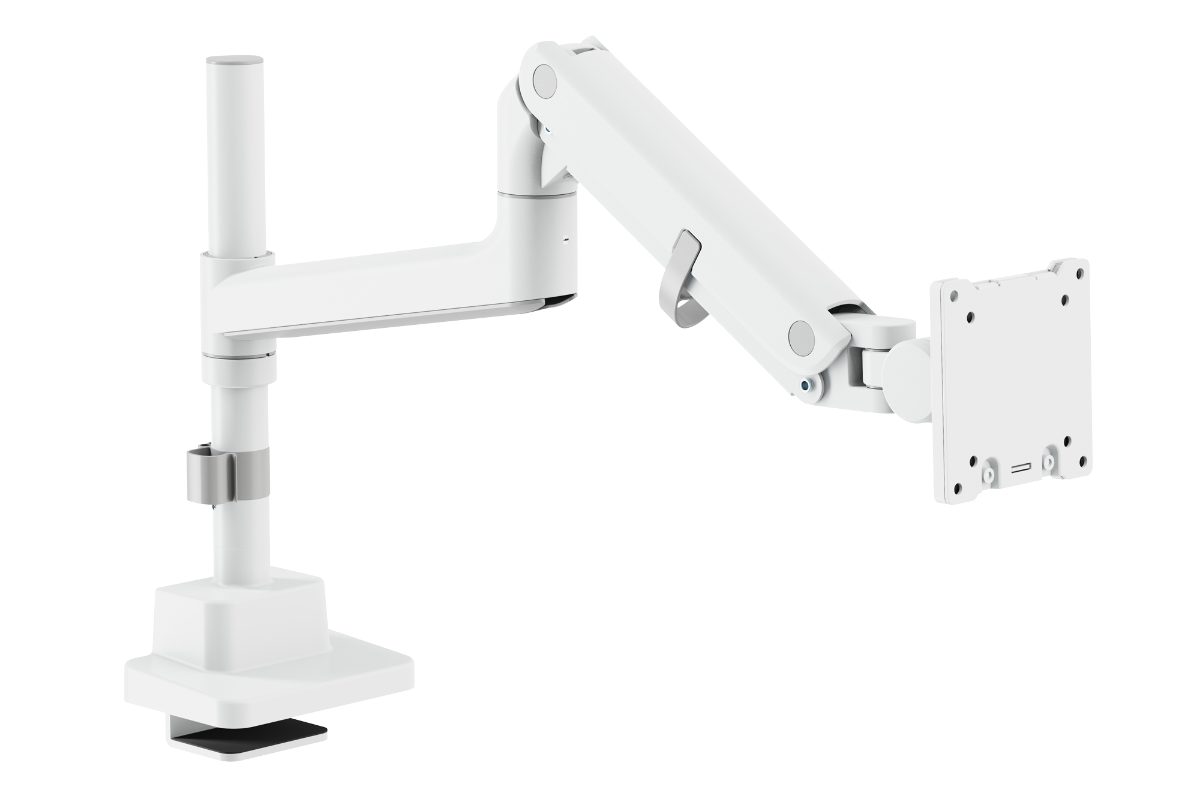 Digitus Desk Mount, DA-90476 Single Monitor Mount, Height, tilt, pivot, rotation, depth, 57 ", Maximum weight (capacity) 27 kg, White