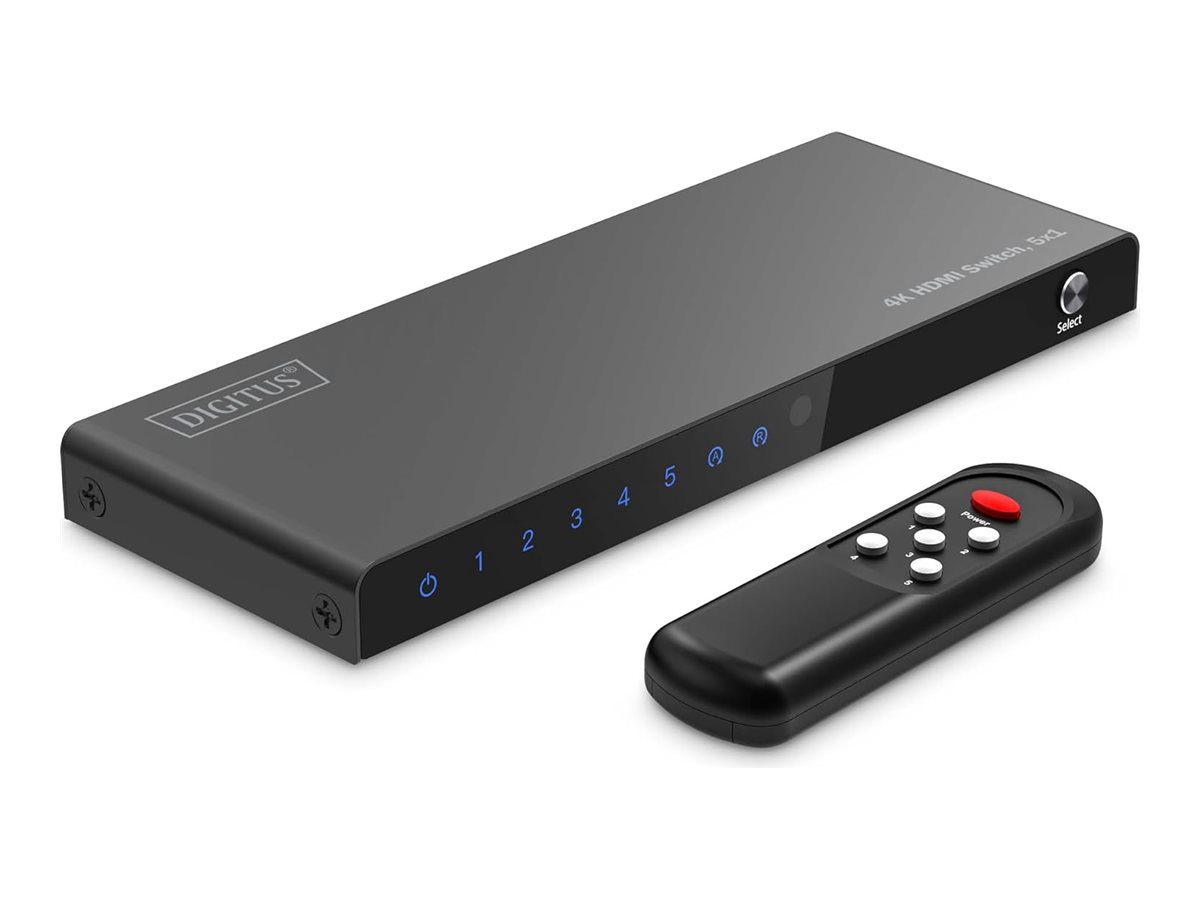 Digitus 8K HDMI Switch, 5x1, DS-55334, Black