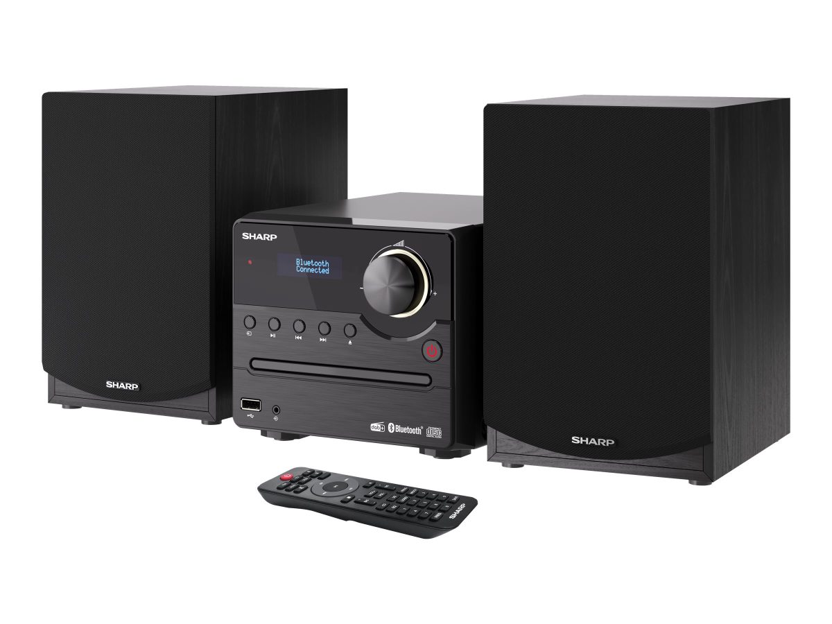 Sharp XL-B517D(BK) Hi-Fi Micro System, CD/FM/USB/Bluetooth v5.0, Aux-in, 45W, Black, Sharp, Hi-Fi Micro System, XL-B517D(BK), Black, USB port, AUX in, Bluetooth, CD player, FM radio, Wireless connection