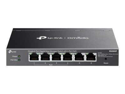 TP-LINK ES206GP Omada 6-Port Gigabit Easy Managed Switch with 4-Port PoE+, TP-LINK