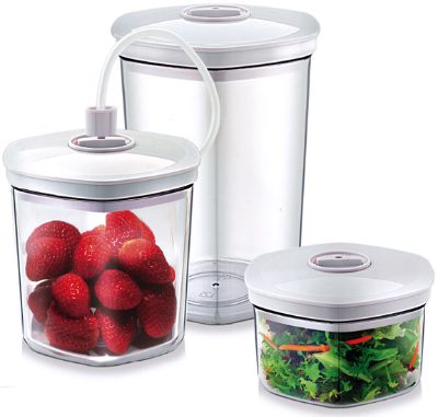 Vacuum Canister Set, 01260, 3 canisters, White/Transparent