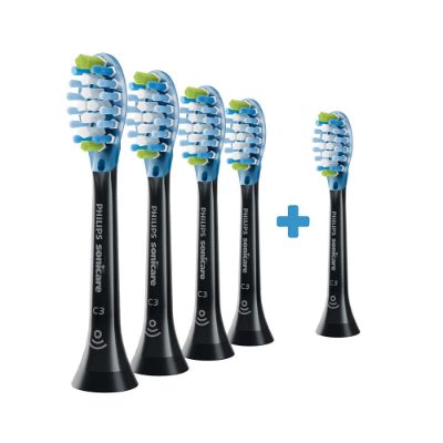 Sonicare C3 Premium Plaque Defence zobu birstes uzgaļi, komplektā 4 + 1 gab, melns