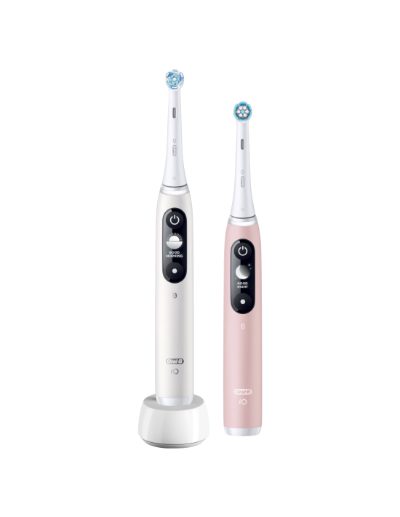 Oral-B Electric Toothbrush, iO6 DuoPack, Rechargeable, For adults, Number of brush heads included 2, Number of teeth brushing modes 5, White/Pink