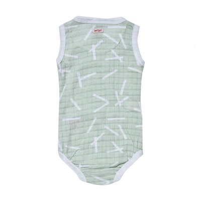 Lodger Romper Sprinkle kokvilnas bodijs bez piedurknēm,Leaf, 62 cm