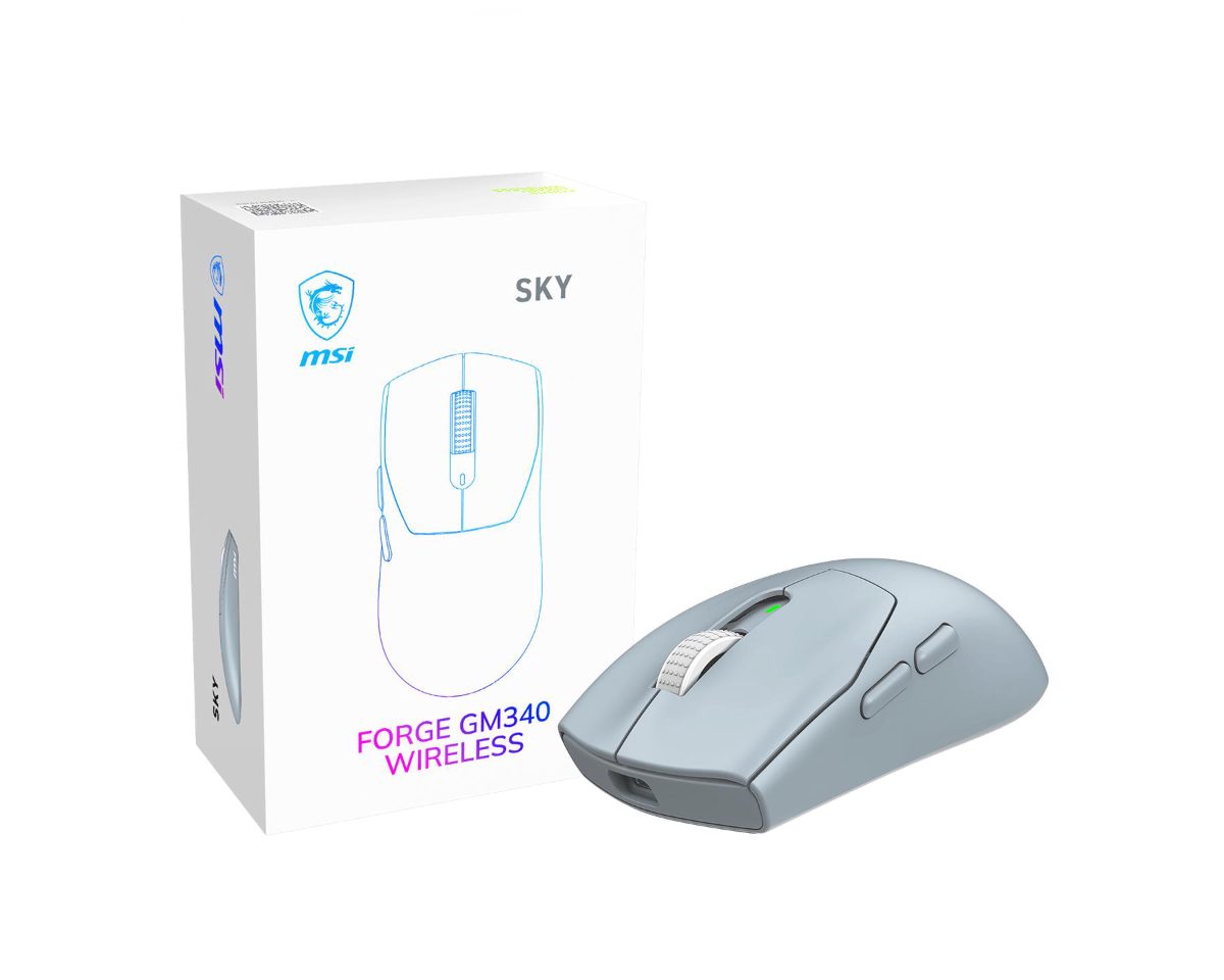 MSI Gaming Mouse, FORGE GM340 WIRELESS, Wireless, 2.4 GHz, Bluetooth , USB, Sky