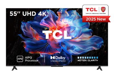 TCL LED 4K TV, 55V6C, 55, Smart TV, Google TV, Black