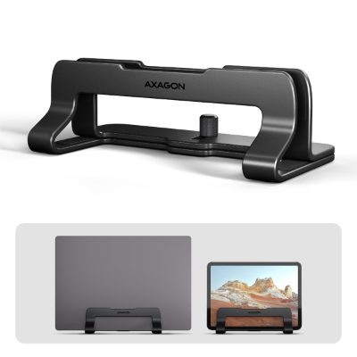 AXAGON STND-VB vertical stand for laptops and tablets, Adjustable width, 10-17.3 ", Black