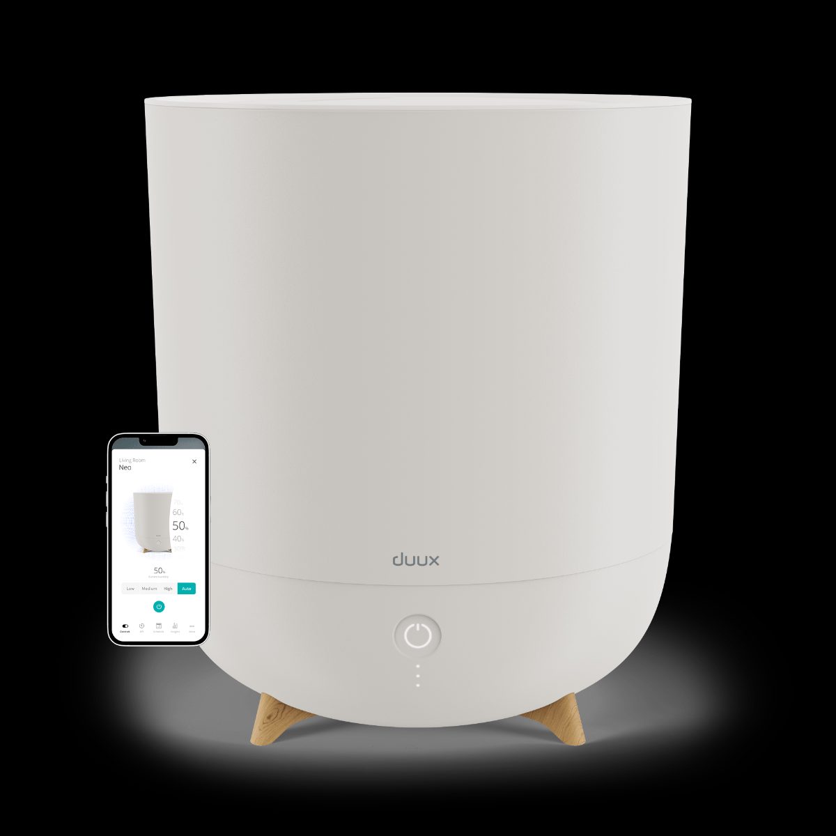 Smart Humidifier, Neo, Water tank capacity 5 L, Suitable for rooms up to 50 m², Ultrasonic, Humidification capacity 500 ml/hr, Greige