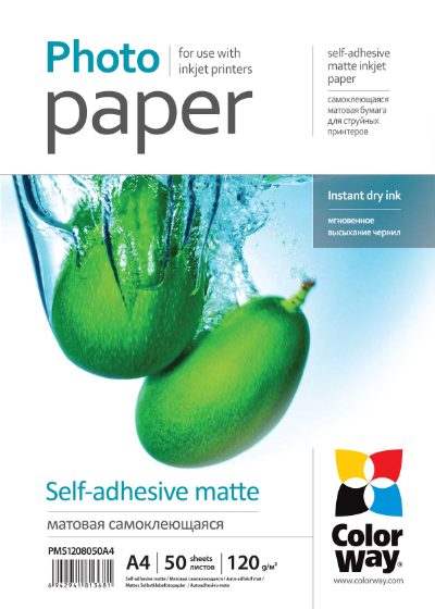 120 g/m², A4, Matte self-adhesive Photo Paper