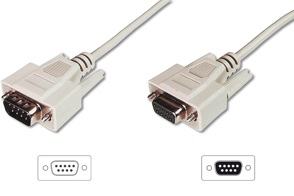 Data transfer extension cable, D-Sub9/St - D-Sub9/Bu, AK-610203-030-E