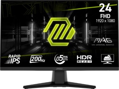 LCD Monitor, MSI, 23.8 ", 1920 x 1080 pixels, Full HD, Native aspect ratio 16:9, LCD, Flat, MAG242F