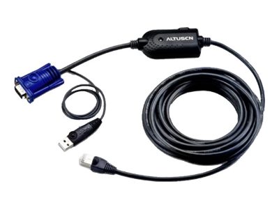 Aten USB VGA KVM Adapter (5M Cable), Aten, USB VGA KVM Adapter, KA7970-AX, 1 x RJ-45 Male with 4.5m Cat 5, 1 x USB Type A Male, 1 x HDB-15 Male