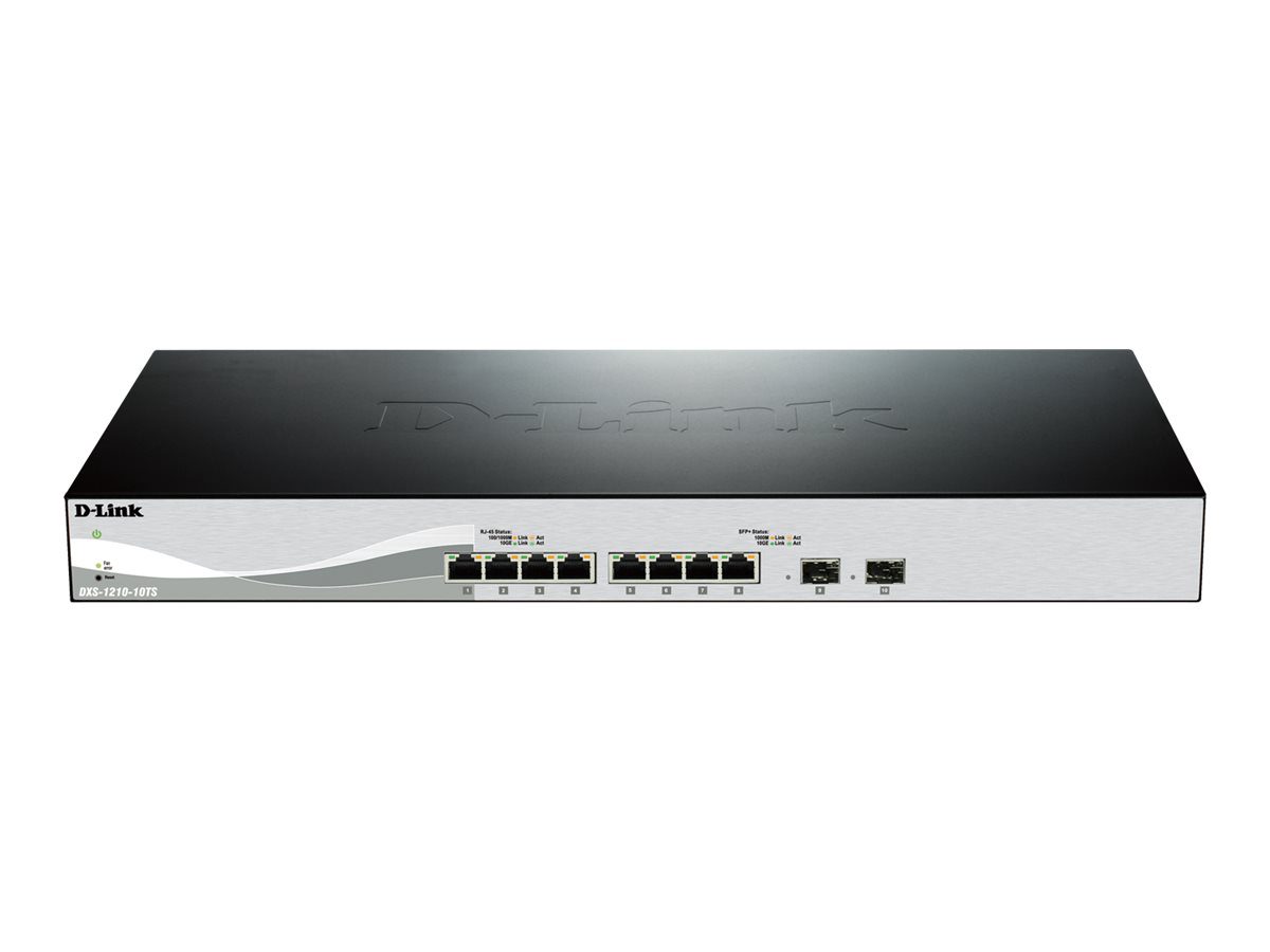 Switch, DXS-1210-10TS, Web Management, Desktop, 10 Gbps (RJ-45) ports quantity 8, SFP+ ports quantity 2, Power supply type Single, 24 month(s)