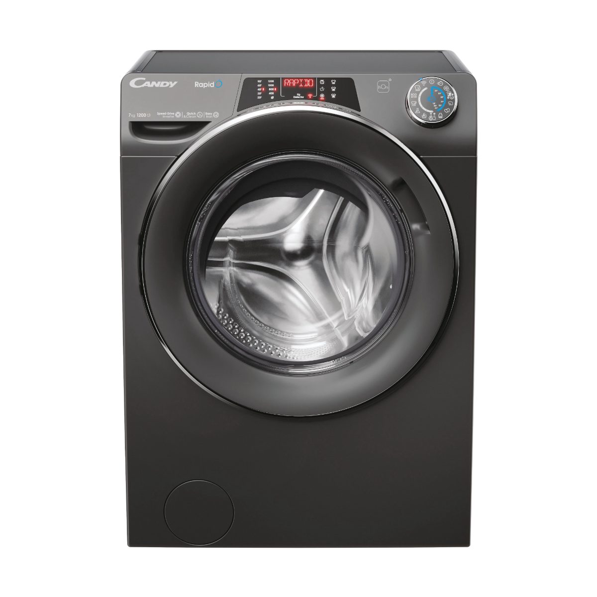 Washing Machine, RO41276DWMCRT-S, Energy efficiency class A, Front loading, Washing capacity 7 kg, 1200 RPM, Depth 45 cm, Width 60 cm, Display, TFT, Steam function, Wi-Fi, Anthracite