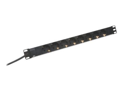 Aluminum outlet strip with 8 safety outlets, DN-95401, Sockets quantity 8