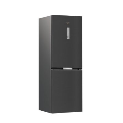 Whirlpool Refrigerator, WHK 26362 XBR4E, Energy efficiency class E, Free standing, Combi, Height 186.5 cm, No Frost system, Fridge net capacity 201 L, Freezer net capacity 106 L, Display, 37 dB, Black