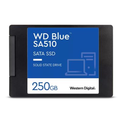 SSD, SANDISK, Blue SA510, POWERED BY SANDISK, 250 GB, Serial ATA III, Write speed 440 MB/s, Read speed 555 MB/s, 2.5", 100xTBW rating, MTBF 17500000 h, WDS250G3B0A