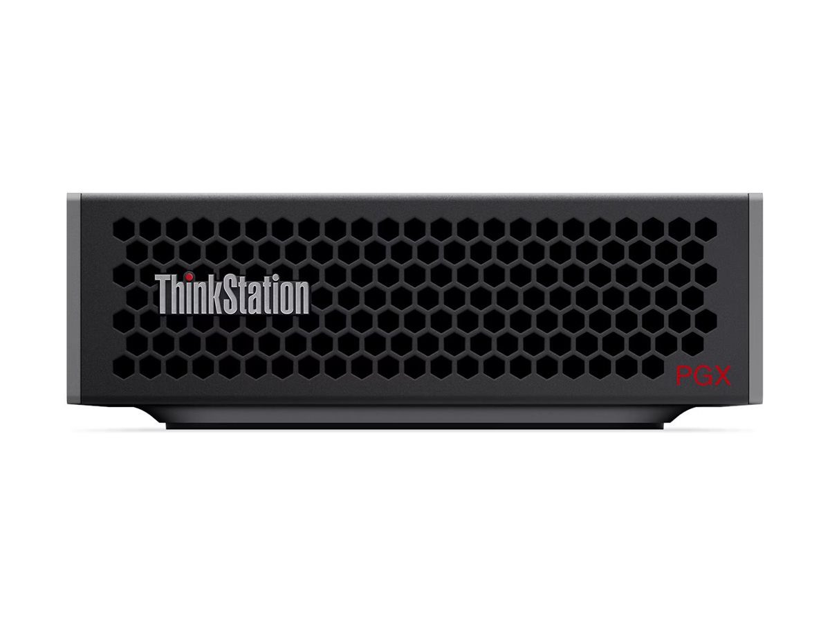 Lenovo ThinkStation, PGX, Desktop, SFF, NVIDIA GB10 Grace Blackwell Superchip, 10x Cortex-X925 + 10x Cortex-A725, Internal memory 128 GB, LPDDR5X, 1000 GB, NVIDIA Blackwell Architecture, Keyboard language No keyboard, NVIDIA DGX OS, Warranty 12 month(s)