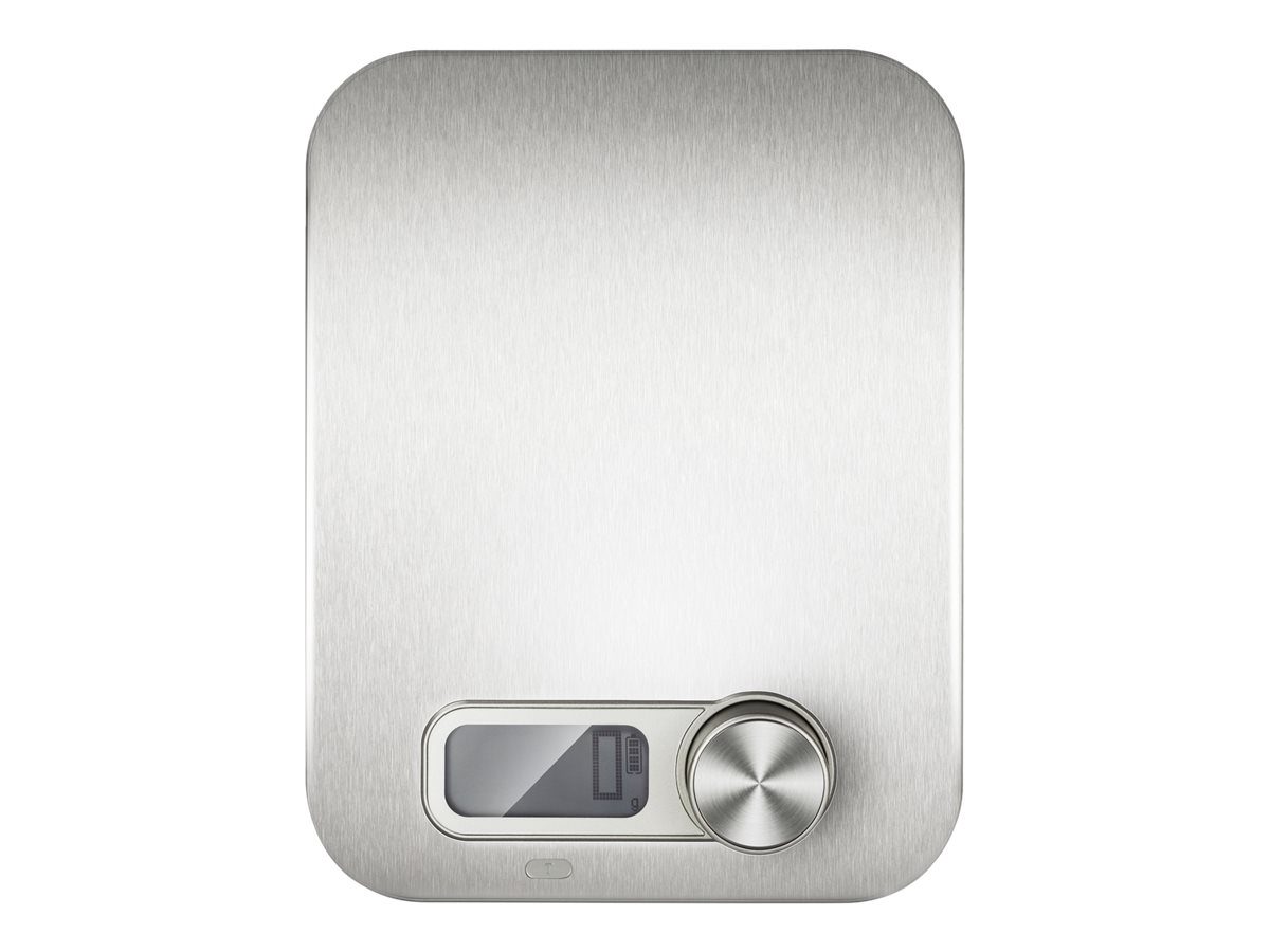 Design kitchen scale, Maximum weight (capacity) 5 kg, Graduation 1 g, Display type Digital, Stainless Steel