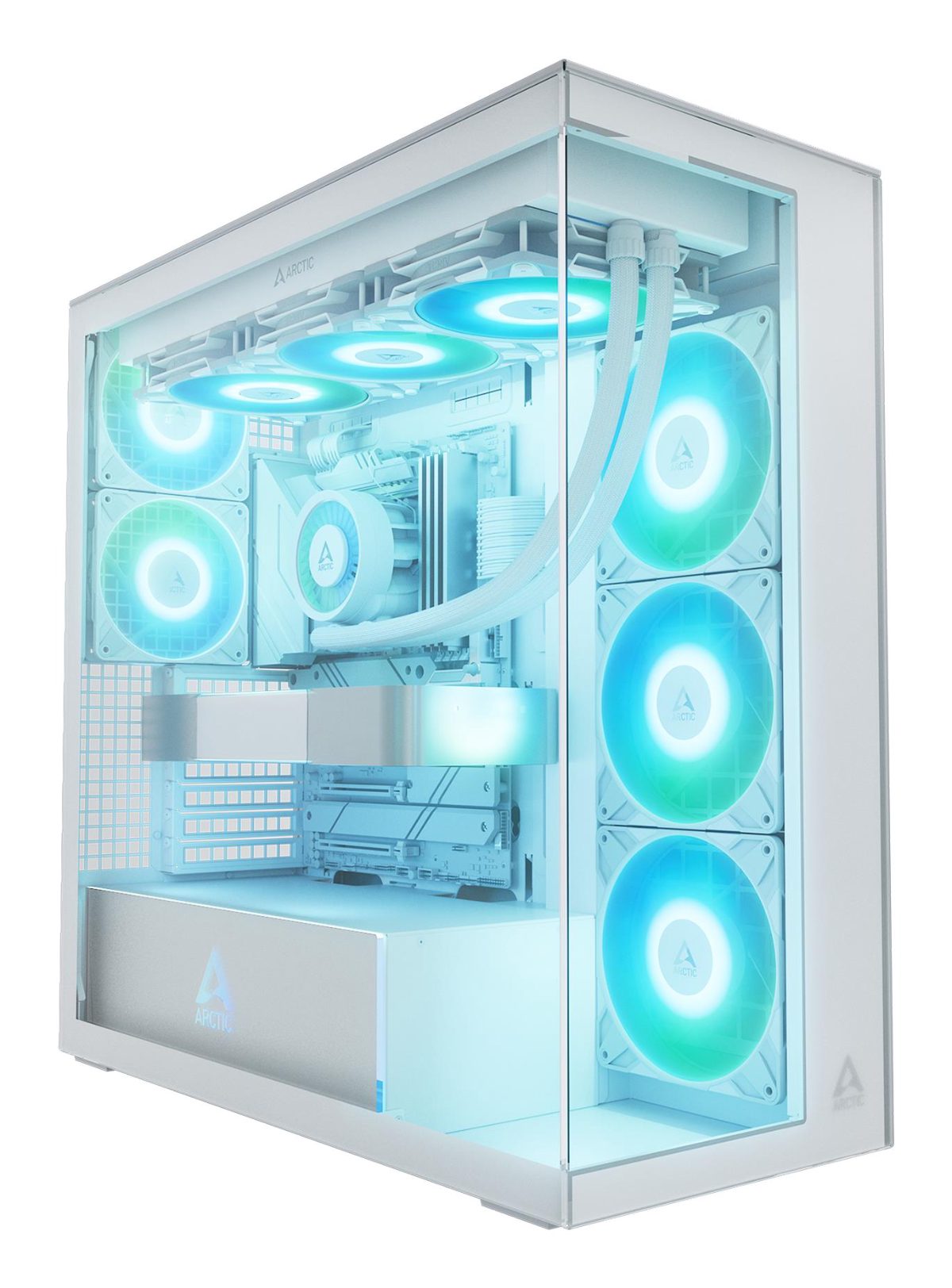 Case, ARCTIC, Xtender (White), MidiTower, Case product features Transparent panel, Not included, Colour White, ACPCC00014A