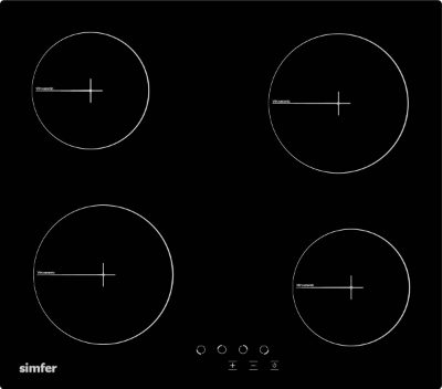 Hob, H6.040.DECSP, Vitroceramic, Number of burners/cooking zones 4, Touch, Black